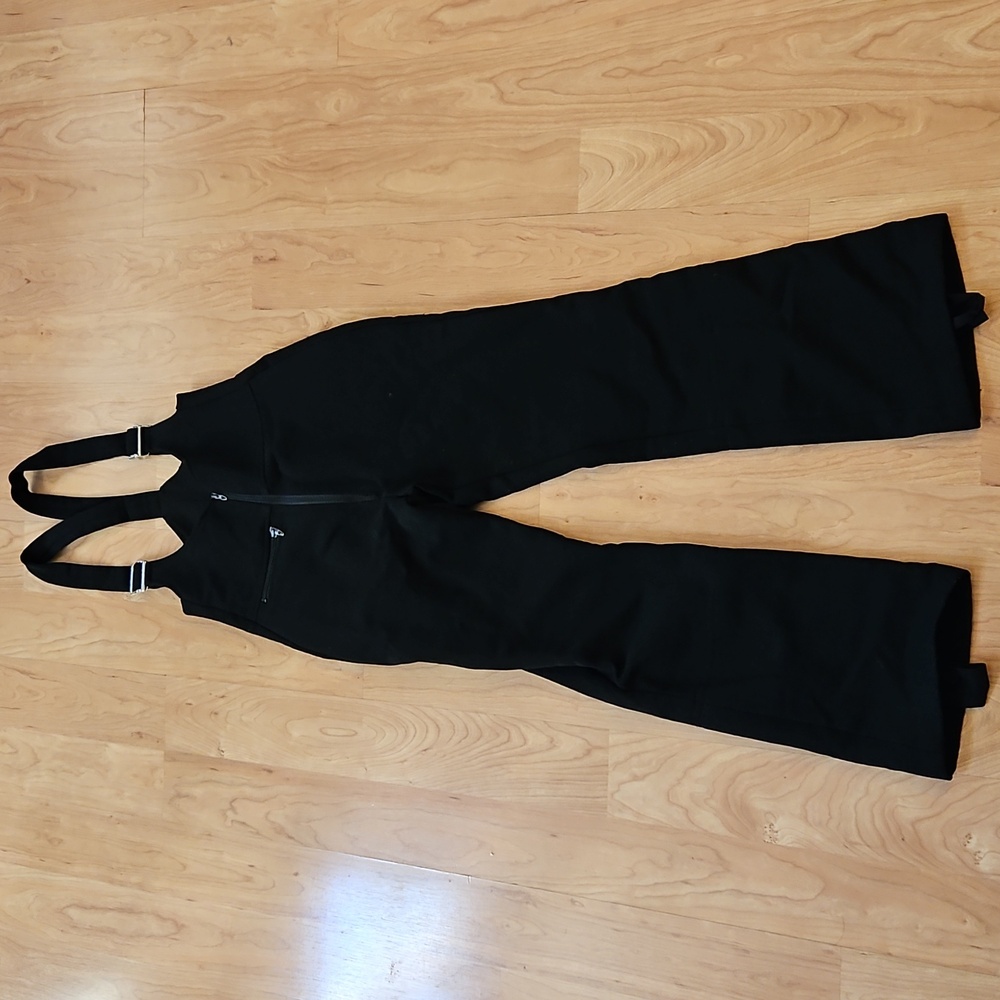 White Stag Ski Kids Black Ski Overall Bib Pants Sz:8  EUC!!